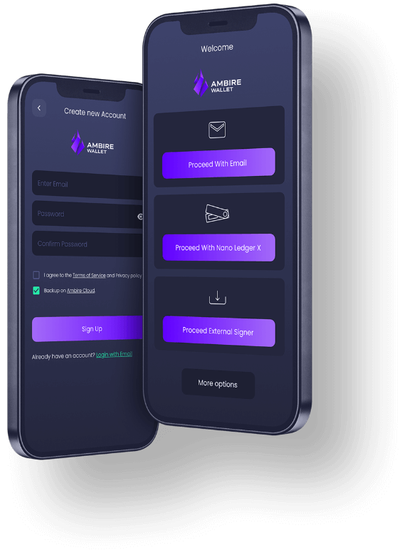 Ambire Wallet's auth view